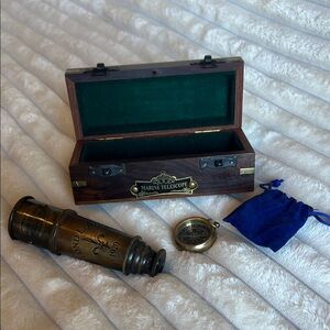 Dolland Brass Telescope and Compass Set